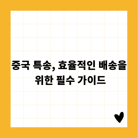 중국 특송, 효율적인 배송을 위한 필수 가이드