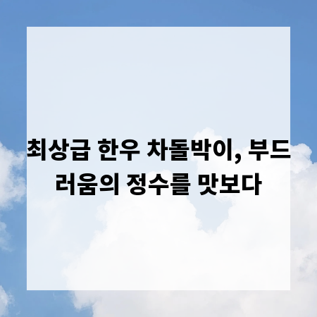 최상급 한우 차돌박이, 부드러움의 정수를 맛보다