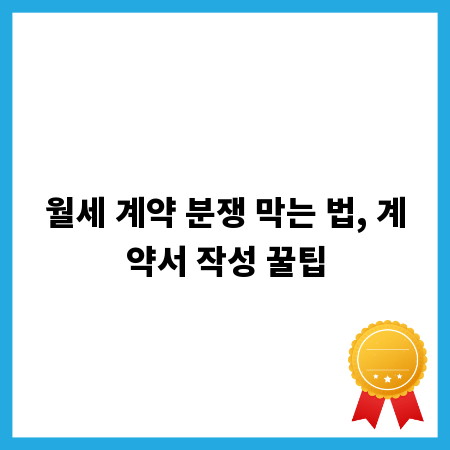 월세 계약 분쟁 막는 법, 계약서 작성 꿀팁
