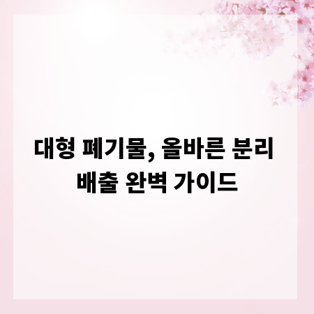 대형 폐기물, 올바른 분리 배출 완벽 가이드