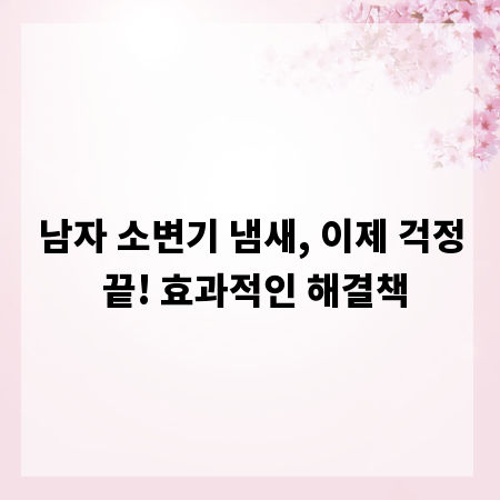 남자 소변기 냄새, 이제 걱정 끝! 효과적인 해결책