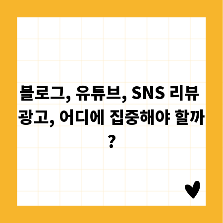 블로그, 유튜브, SNS 리뷰 광고, 어디에 집중해야 할까?