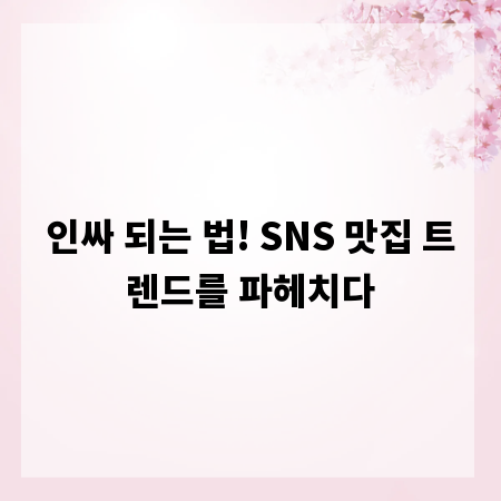 인싸 되는 법! SNS 맛집 트렌드를 파헤치다