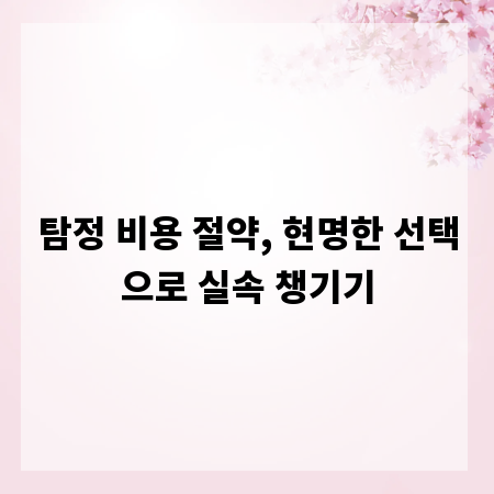 탐정 비용 절약, 현명한 선택으로 실속 챙기기