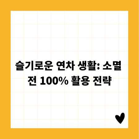 슬기로운 연차 생활: 소멸 전 100% 활용 전략