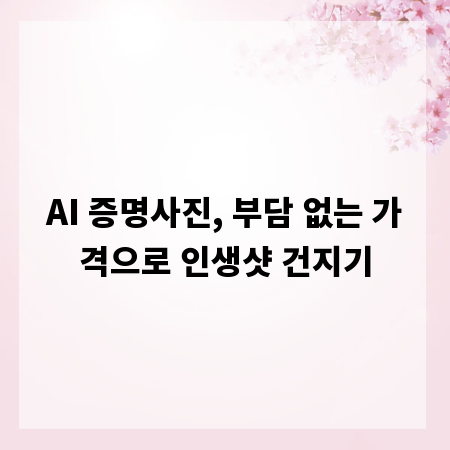 AI 증명사진, 부담 없는 가격으로 인생샷 건지기