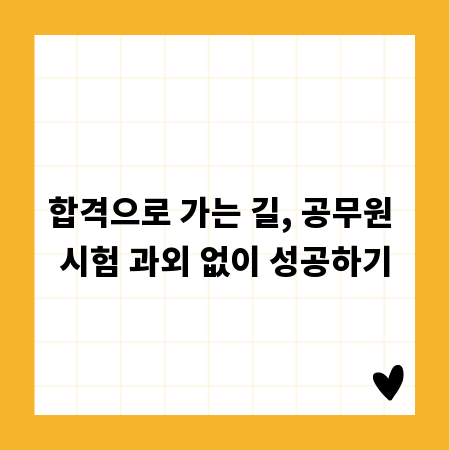 합격으로 가는 길, 공무원 시험 과외 없이 성공하기