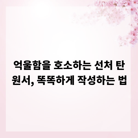 억울함을 호소하는 선처 탄원서, 똑똑하게 작성하는 법