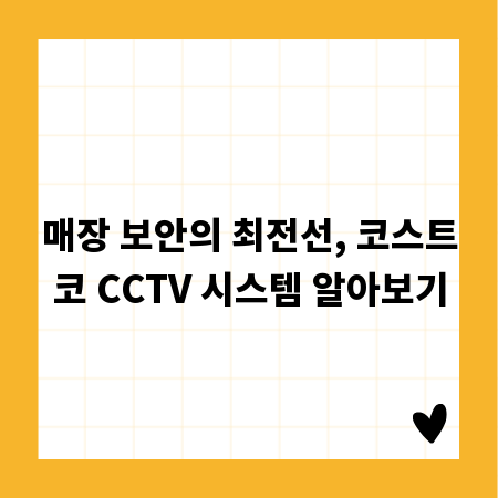 매장 보안의 최전선, 코스트코 CCTV 시스템 알아보기