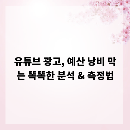 유튜브 광고, 예산 낭비 막는 똑똑한 분석 & 측정법