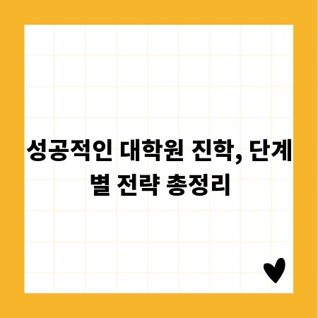 성공적인 대학원 진학, 단계별 전략 총정리