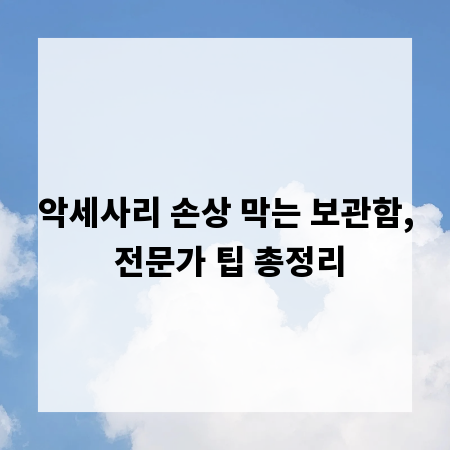 악세사리 손상 막는 보관함, 전문가 팁 총정리