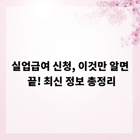 실업급여 신청, 이것만 알면 끝! 최신 정보 총정리