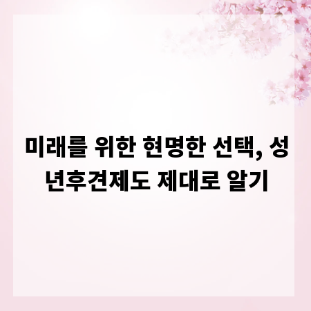 미래를 위한 현명한 선택, 성년후견제도 제대로 알기