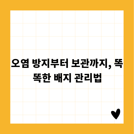 오염 방지부터 보관까지, 똑똑한 배지 관리법