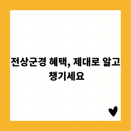 전상군경 혜택, 제대로 알고 챙기세요