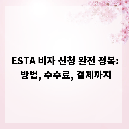 ESTA 비자 신청 완전 정복: 방법, 수수료, 결제까지
