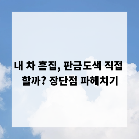 내 차 흠집, 판금도색 직접 할까? 장단점 파헤치기