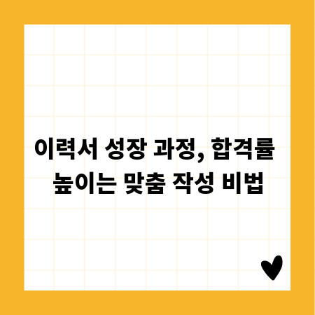 이력서 성장 과정, 합격률 높이는 맞춤 작성 비법