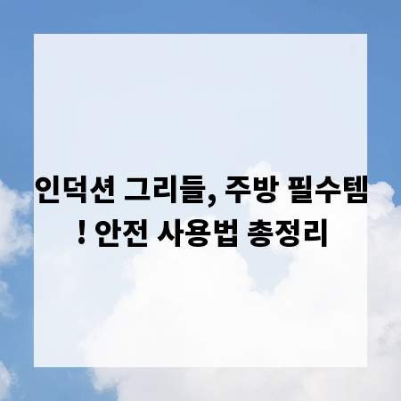인덕션 그리들, 주방 필수템! 안전 사용법 총정리