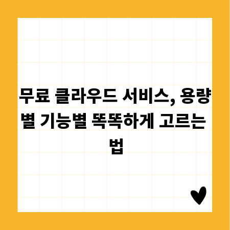 무료 클라우드 서비스, 용량별 기능별 똑똑하게 고르는 법