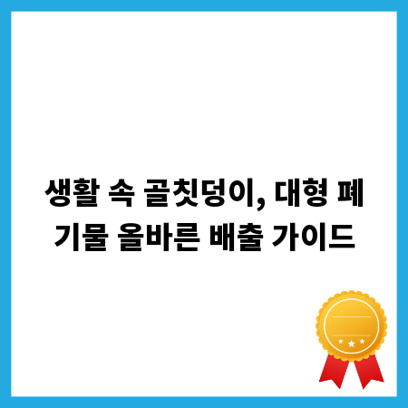 생활 속 골칫덩이, 대형 폐기물 올바른 배출 가이드