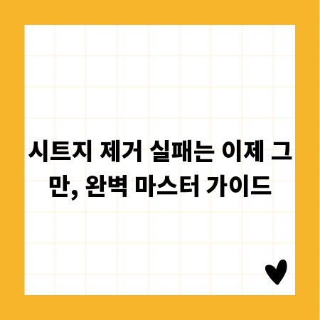 시트지 제거 실패는 이제 그만, 완벽 마스터 가이드