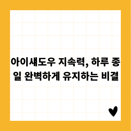 아이섀도우 지속력, 하루 종일 완벽하게 유지하는 비결