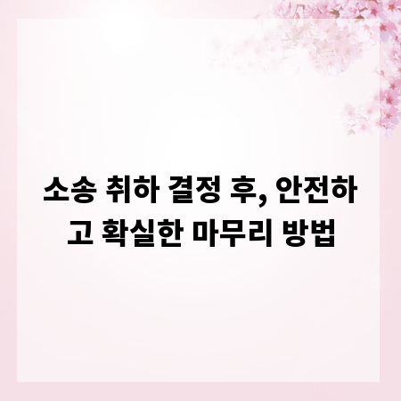소송 취하 결정 후, 안전하고 확실한 마무리 방법