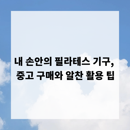 내 손안의 필라테스 기구, 중고 구매와 알찬 활용 팁
