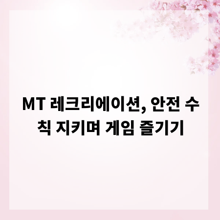 MT 레크리에이션, 안전 수칙 지키며 게임 즐기기