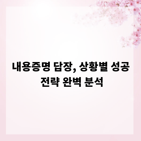 내용증명 답장, 상황별 성공 전략 완벽 분석
