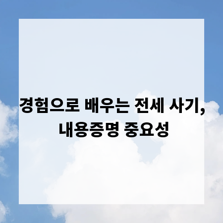 경험으로 배우는 전세 사기, 내용증명 중요성