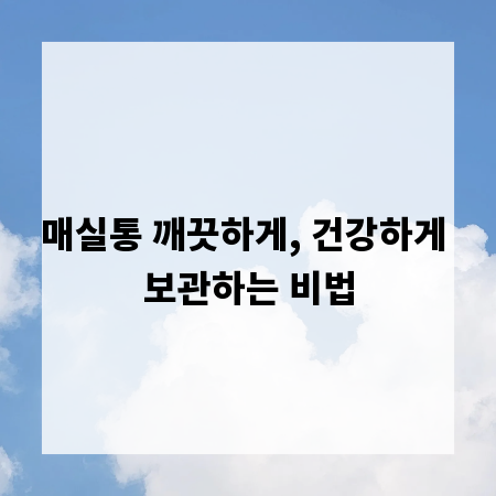 매실통 깨끗하게, 건강하게 보관하는 비법