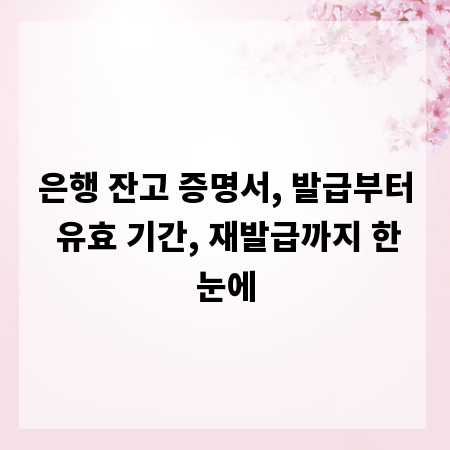 은행 잔고 증명서, 발급부터 유효 기간, 재발급까지 한눈에