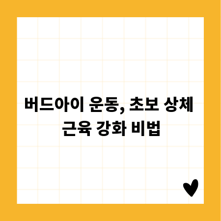 버드아이 운동, 초보 상체 근육 강화 비법