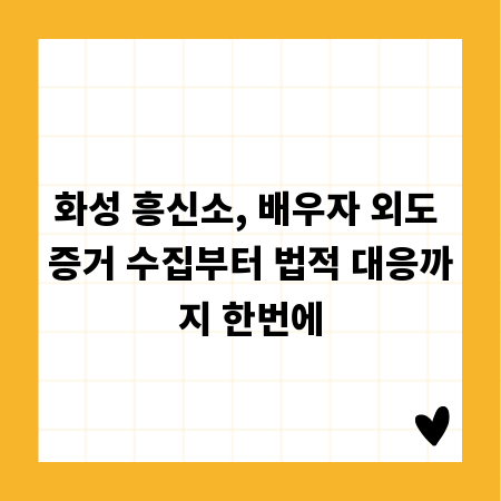 화성 흥신소, 배우자 외도 증거 수집부터 법적 대응까지 한번에