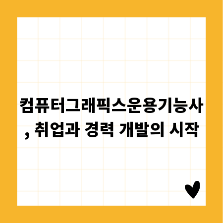 컴퓨터그래픽스운용기능사, 취업과 경력 개발의 시작