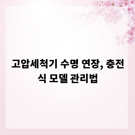 고압세척기 수명 연장, 충전식 모델 관리법