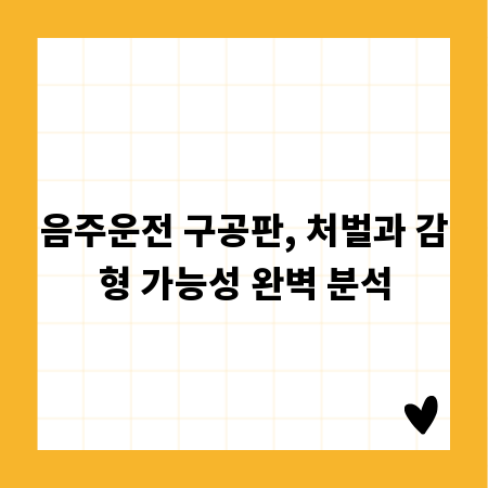 음주운전 구공판, 처벌과 감형 가능성 완벽 분석