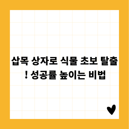 삽목 상자로 식물 초보 탈출! 성공률 높이는 비법