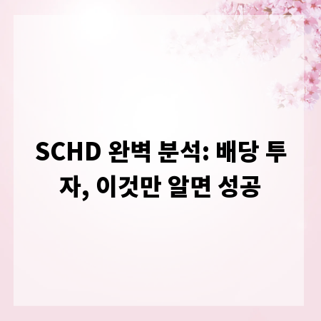 SCHD 완벽 분석: 배당 투자, 이것만 알면 성공