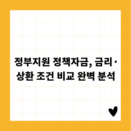 정부 정책자금, 나에게 맞는 상품 찾는 법 (금리/상환 비교)