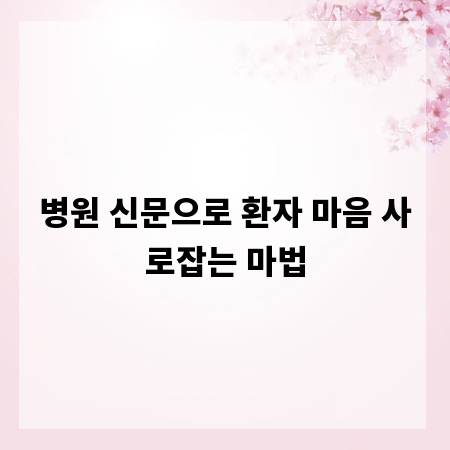 병원 신문으로 환자 마음 사로잡는 마법