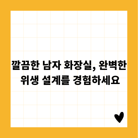 깔끔한 남자 화장실, 완벽한 위생 설계를 경험하세요