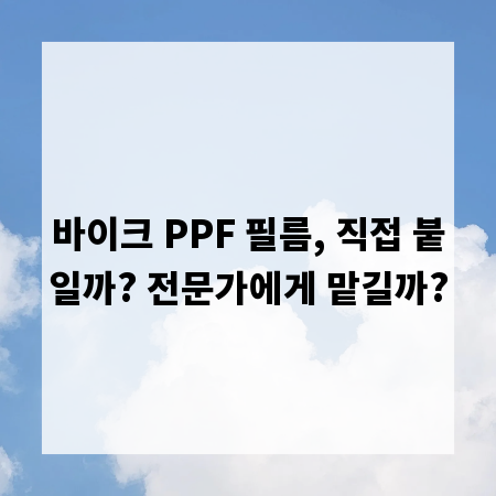 바이크 PPF 필름, 직접 붙일까? 전문가에게 맡길까?