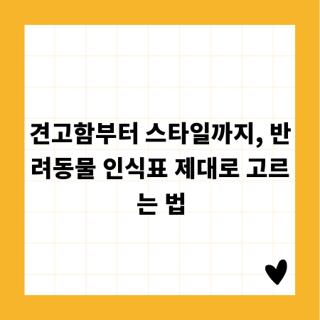 견고함부터 스타일까지, 반려동물 인식표 제대로 고르는 법