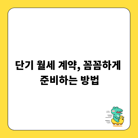 단기 월세 계약, 꼼꼼하게 준비하는 방법