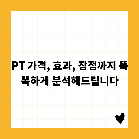 PT 가격, 효과, 장점까지 똑똑하게 분석해드립니다