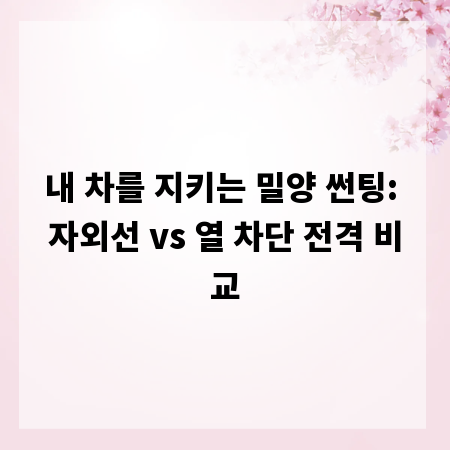 내 차를 지키는 밀양 썬팅: 자외선 vs 열 차단 전격 비교